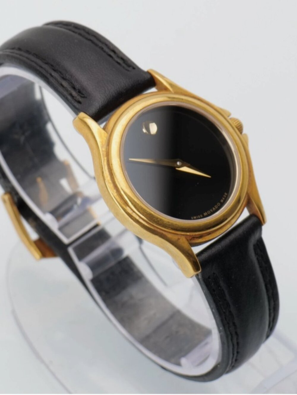 Movado Museum Classic Women's Watch 87 E4 0823 Black Dial & Leather Band Ladies